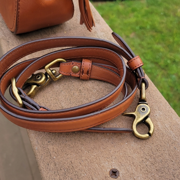 COPY - COACH LEATHER MINI WILLIS TAN COGNAC CROSSBODY OR TOP HANDLE BAG  F1269 - Picture 12 of 16